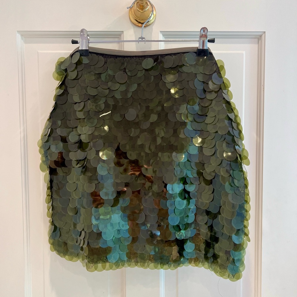 Zara Green Sequin Mini Skirt